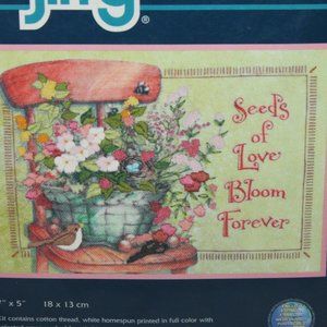 NEW JIFFY GALLERY CREWEL 16057 SEEDS OF LOVE